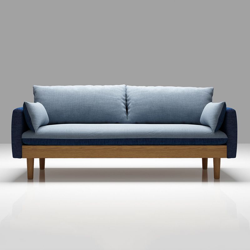 Contemporary 29.9" H Cotton Blend Square Arm Sofa for Apartment
