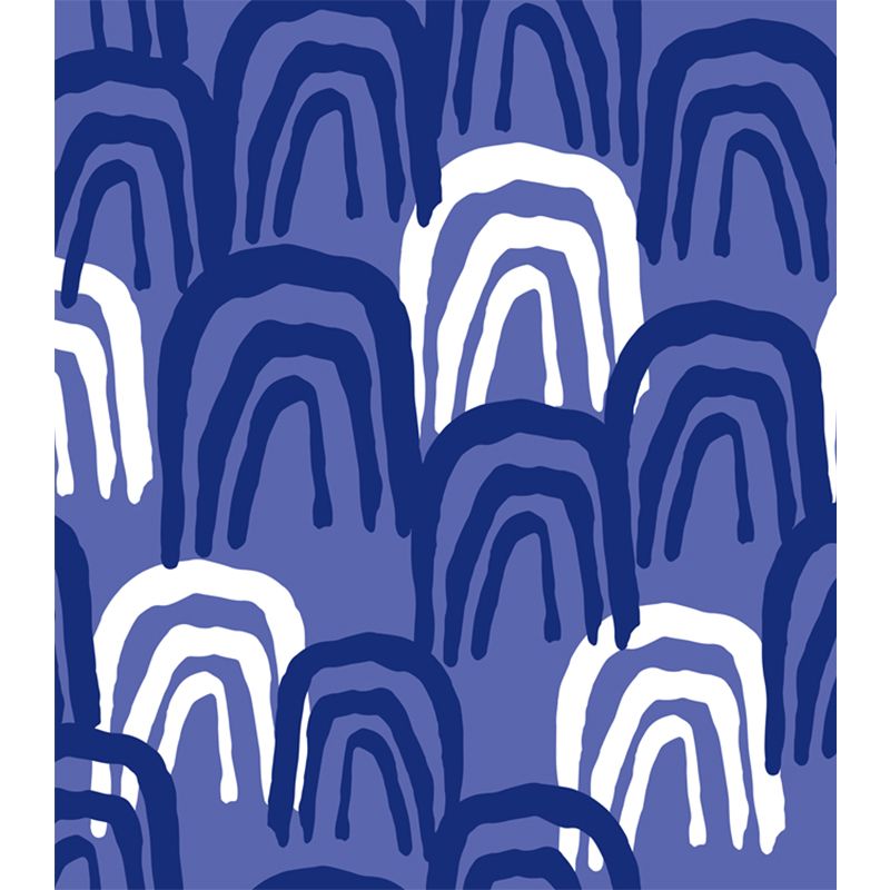 Custom Illustration Modern Mural Wallpaper with Abstract Pattern in Dark Color for Room