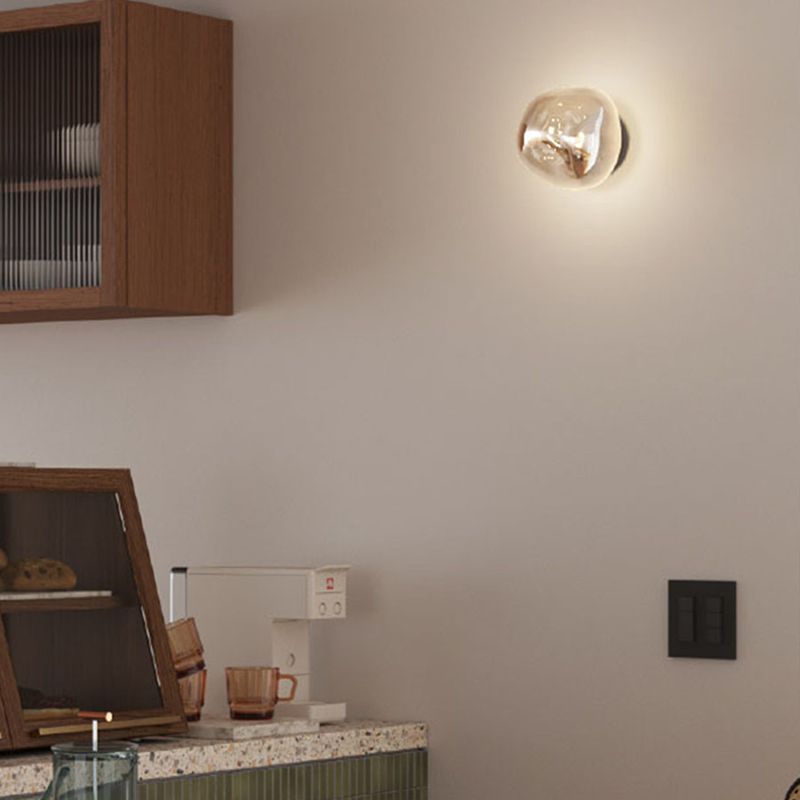Nordic Style Wall Light Geometry Shape Wall Lamp with Glass Shade for Living Room