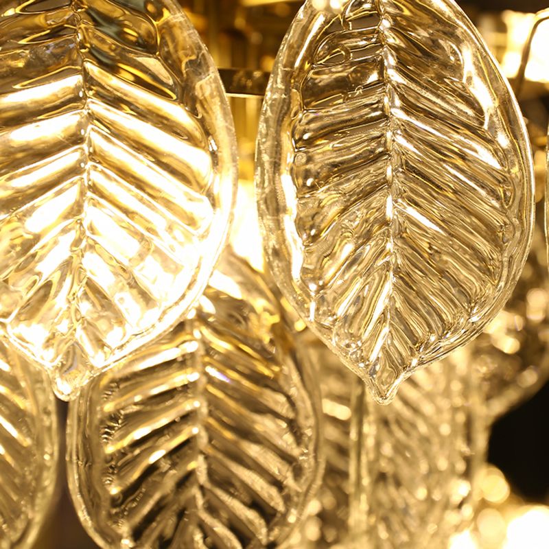 Contemporary Style Geometry Pendant Chandeliers Glass Hanging Pendant Lights in Gold