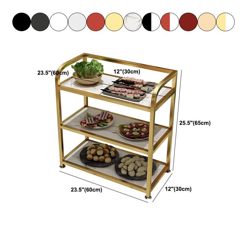 25.59"H Stationary Modern Prep Table Metal Prep Table for Home Use
