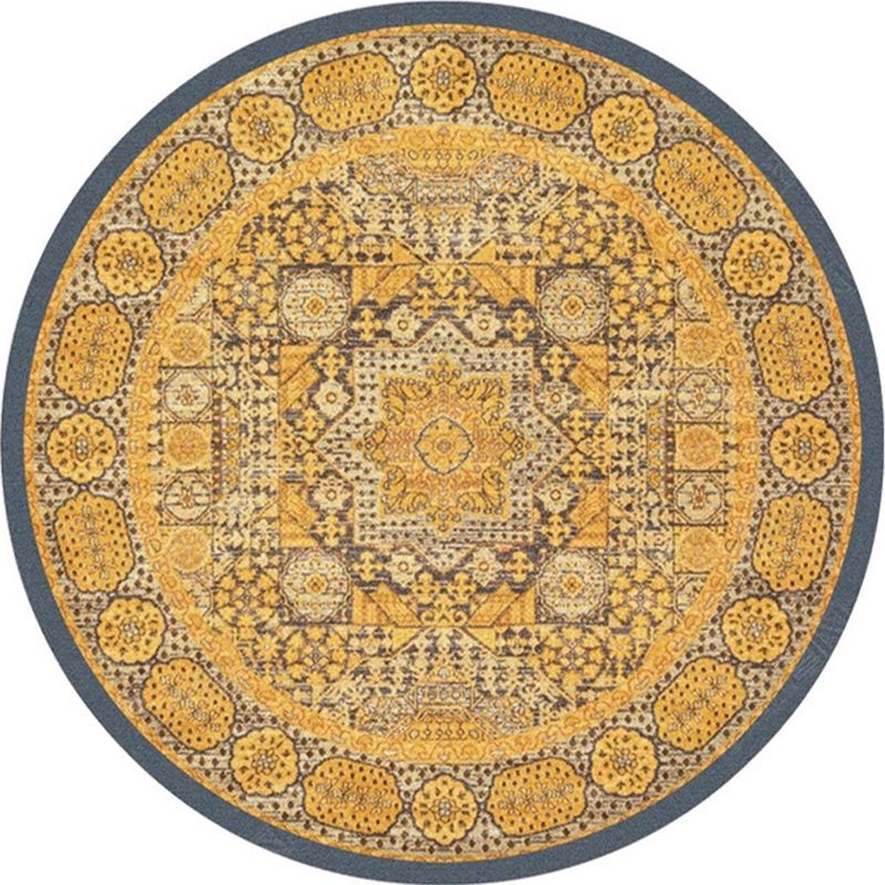 Ethnic Multi Color Floral Rug Synthetics Persian Carpet Anti-Slip Backing Pet Friendly Machine Washable Rug for Great Room