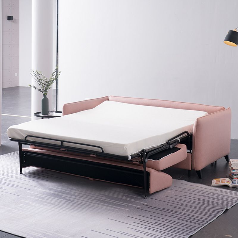 Solid Color Sofa Bed Leather Sofa Square Arm Sofa Bed for Apartment