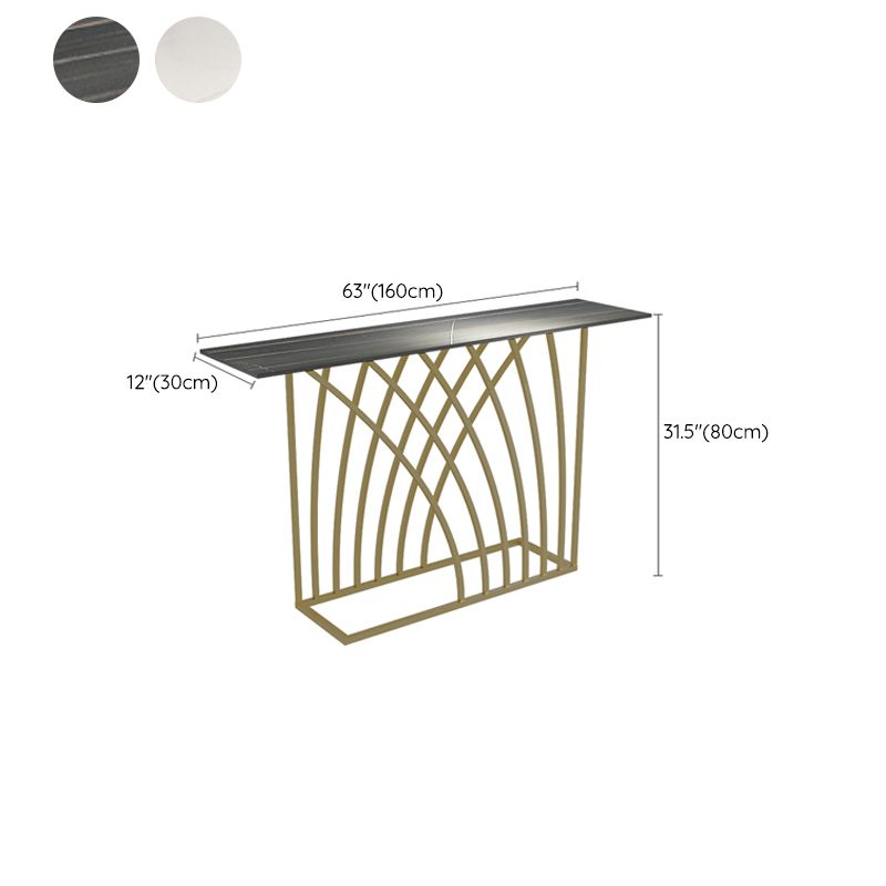 Modern Console Table Stone Rectangle Accent Table , 31.5-inch Tall