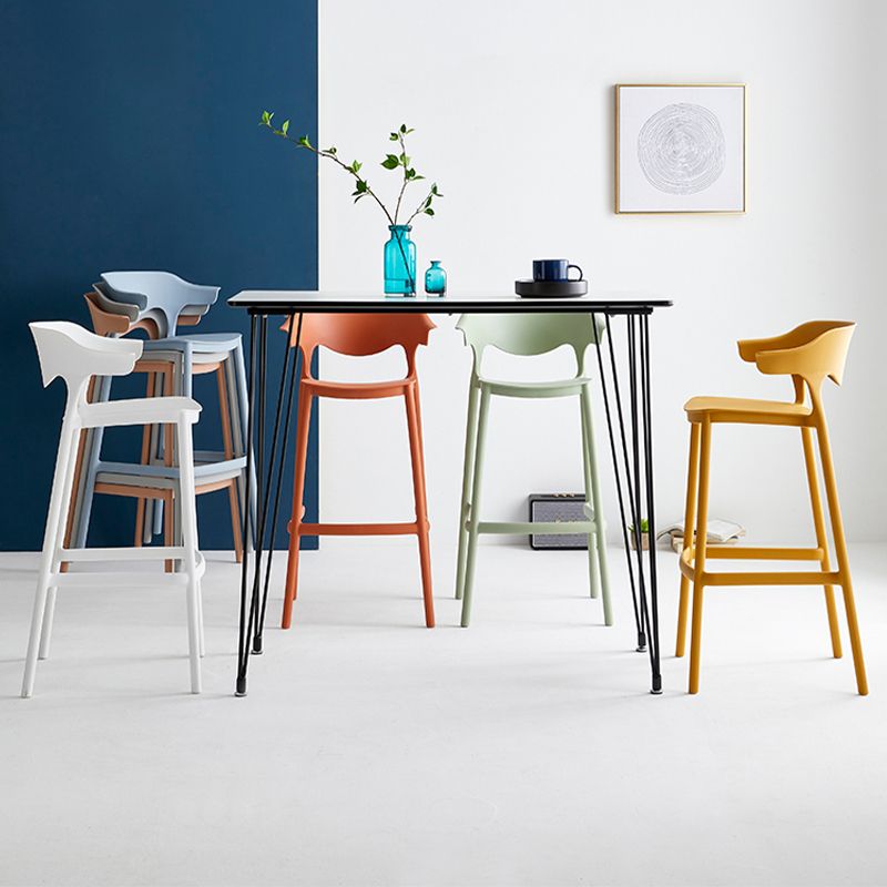 Low Back Indoor Counter Chair Contemporary Acrylic Bar Stools