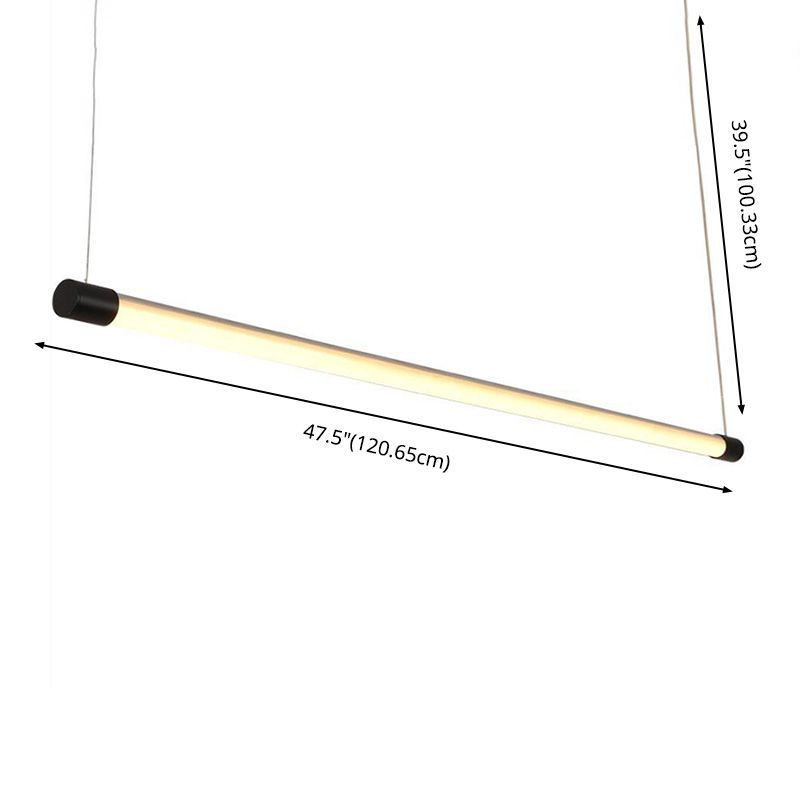 Metal Tube Shaped Led Pendent in Modern Style 30W Led Suspended Lights for Office Conference Room