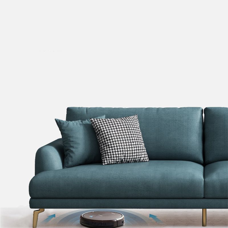 Contemporary Faux Leather Recessed Arm Furniture Sectionals in Green