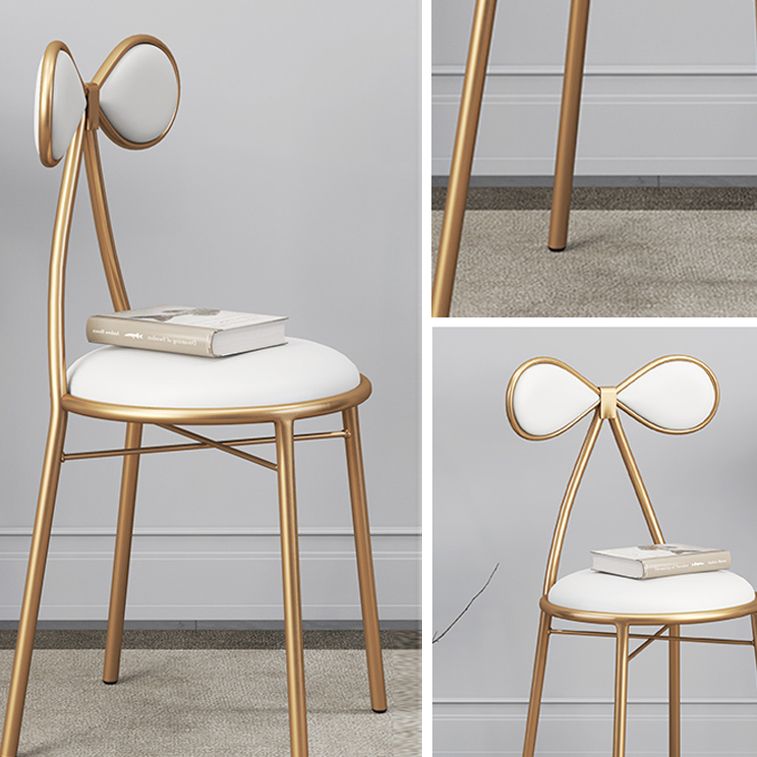 Silla lateral sin brazos de diseño nórdico, silla lateral de comedor de cuero con respaldo abierto