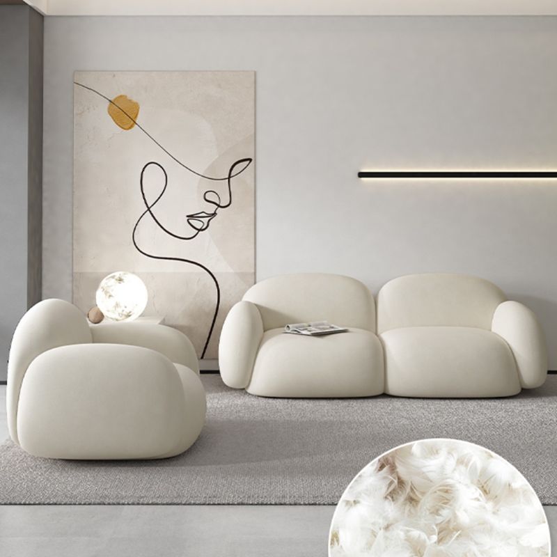 Contemporary Cushions Rolled Arm Living Room Stationary Settee