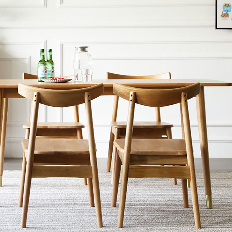 Sillas con respaldo abierto de estilo moderno, silla sin brazos con patas de madera para cocina