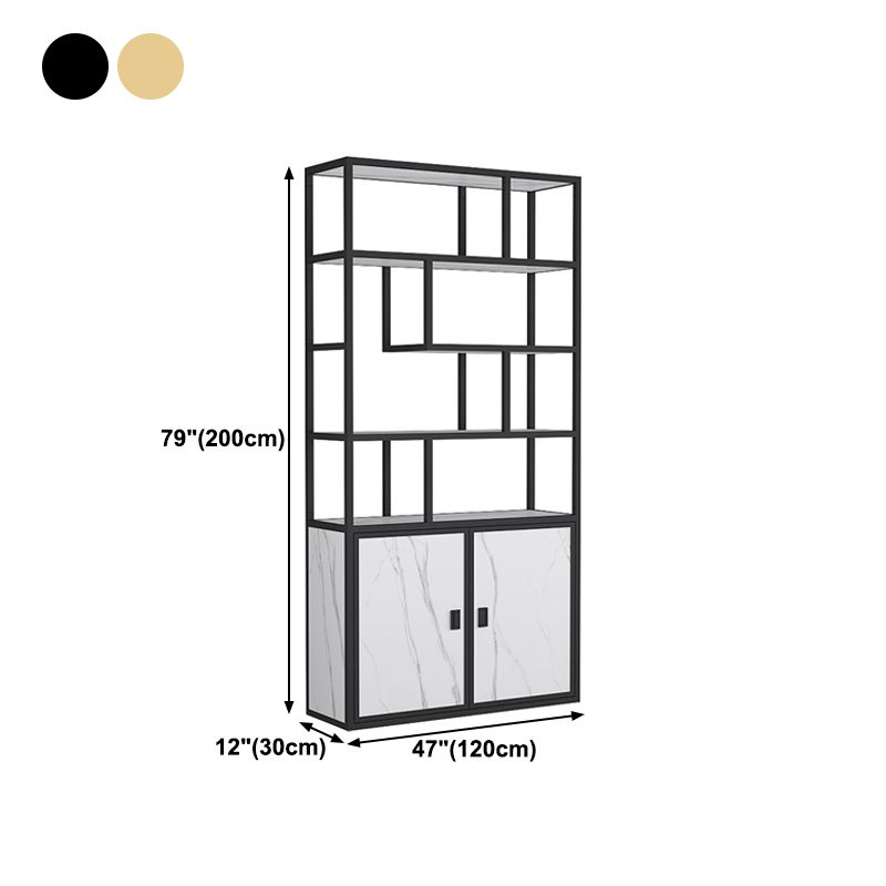 11.81 "W libreria in stile glam in stile libreria aperta con armadi per la casa dell'ufficio