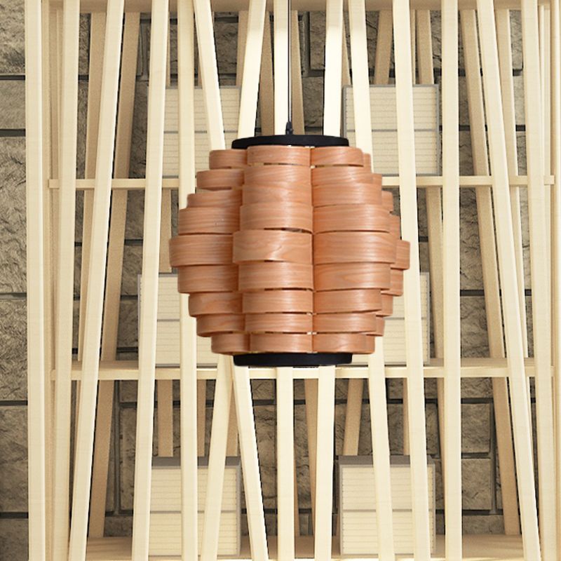 16 "/19,5"/23,5 "Weit Holzfass Schatten Hängende helle chinesische chinesische, leichte Pendellampe für Esszimmer