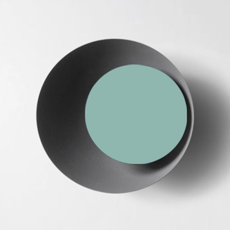 Iluminación de la pared de sombra redonda lámpara de apliques de metal de luz 1 de luz para sala de estar para sala de estar