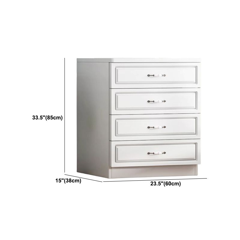 Contemporary Storage Chest White Wood Vertical Dresser for Bedroom