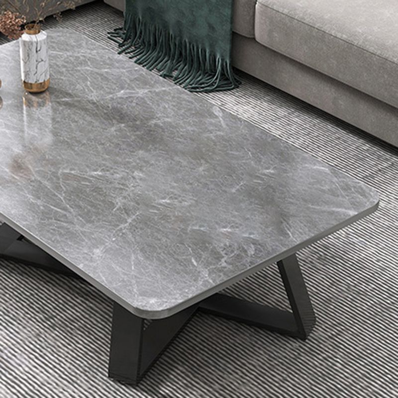 17.72" Tall Glam Style Coffee Cocktail Table Slate Rectangular Coffee Table