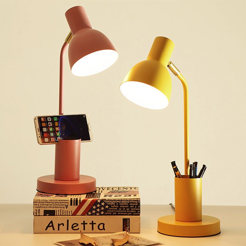 Bell Shade Metall Lesen Lampe Macaron Style 1 Kopftischleuchte mit Stiftbehälter