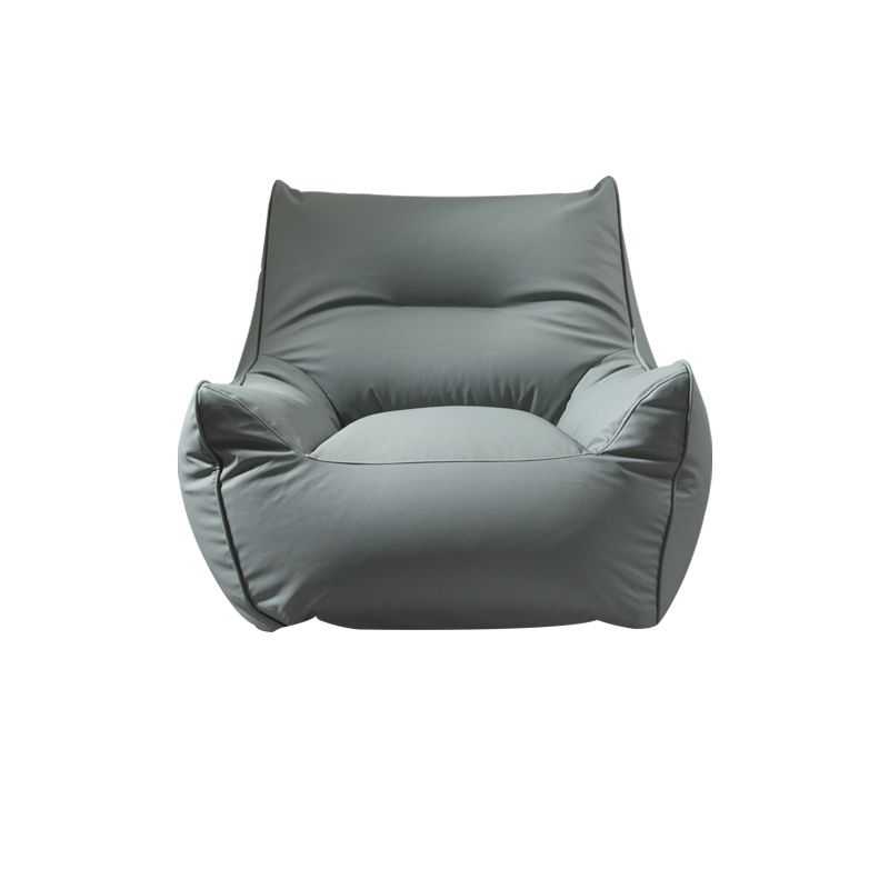 Modern Faux Leather Pillow Top Arm Sofa Sewn Pillow Back Sofa for Apartment