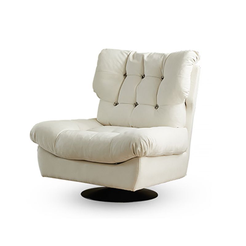 Faux Leather Recliner Solid Color Standard Recliner Chair with Tufted Back