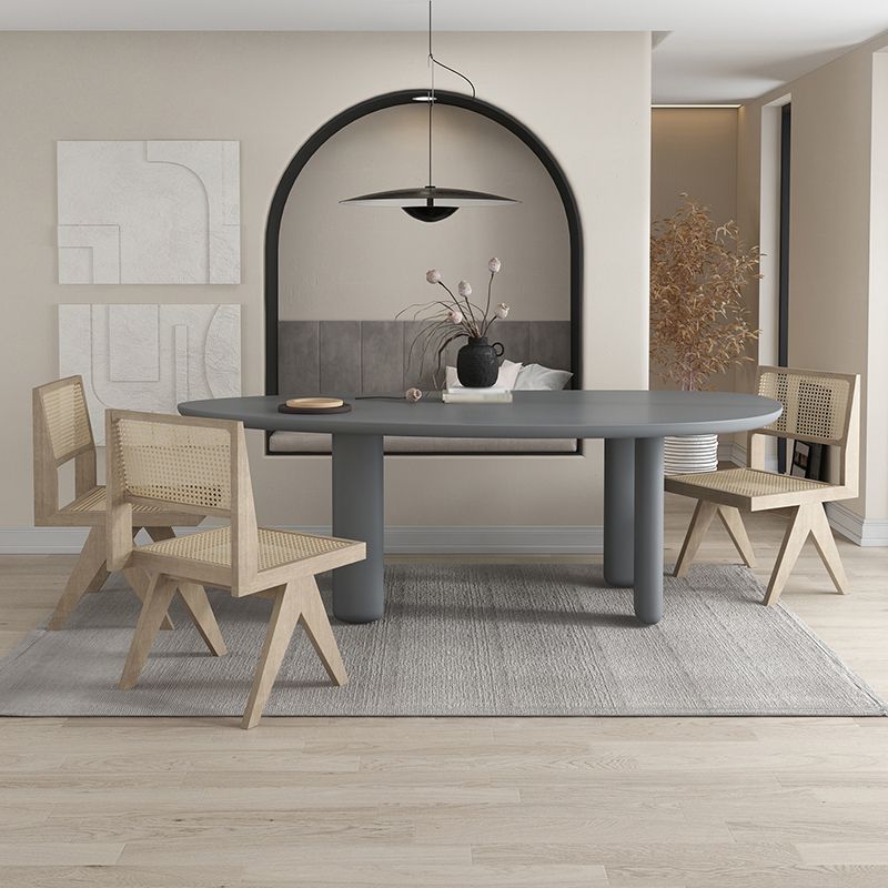 Oval Tripod Base Dining Table Solid Wood Modern Kitchen Dinner Dining Room Table