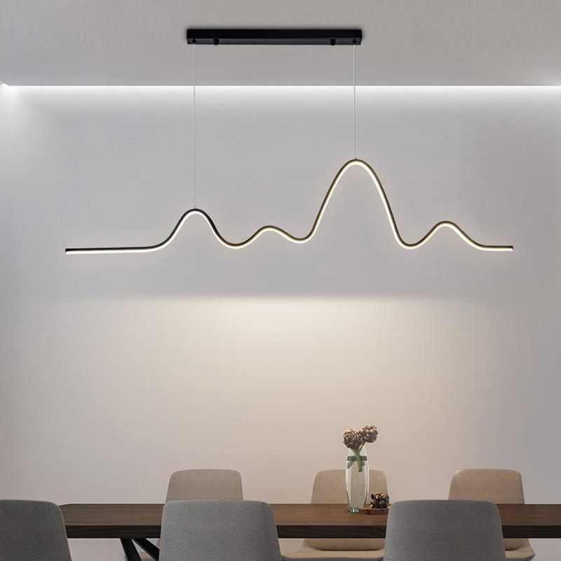 Modern Style Geometric Shape Island Pendant Metal Island Light Fixtures for Living Room