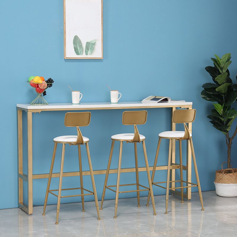 Glam Pub Table Solid Wood Bar Height Rectangle Bar Table for Breakroom