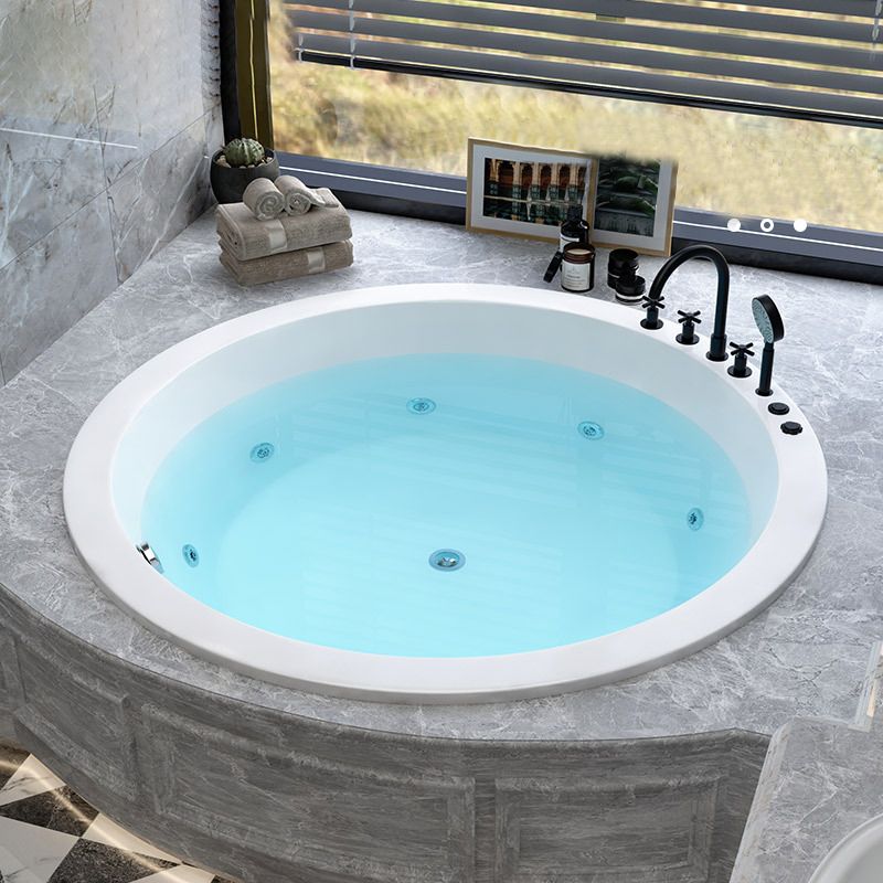 Modern Drop-in Bath Tub Round Acrylic Bathtub for Home and Hotel