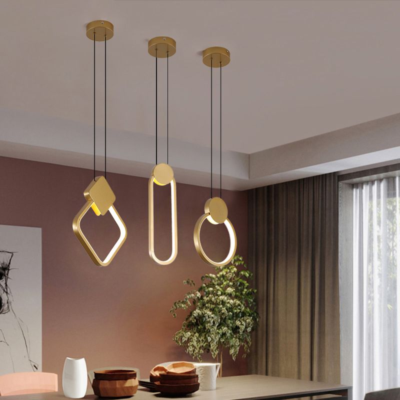 Simplicity Linear Hanging Light Kit Aluminum 1-Light Ceiling Light for Dining Room