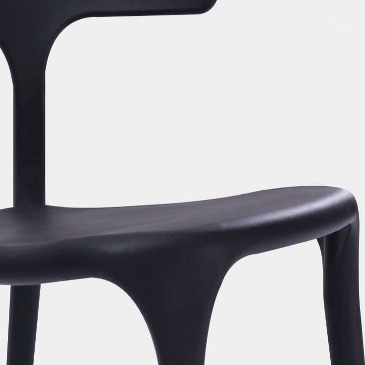 Fauteuils de salle à manger en plastique, fauteuils empilables à dos ouvert de cuisine d'intérieur