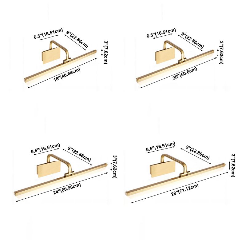 Linear Wall Sconce Lighting Modern Metal 1 Light Sconce Light in Gold