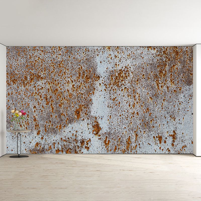 Rusty Metal Mural Wallpaper Stain Resistant in Dark Color, Personalized