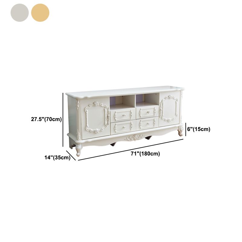 Rectangle Wooden TV Stand Traditional Enclosed Storage TV Cabinet
