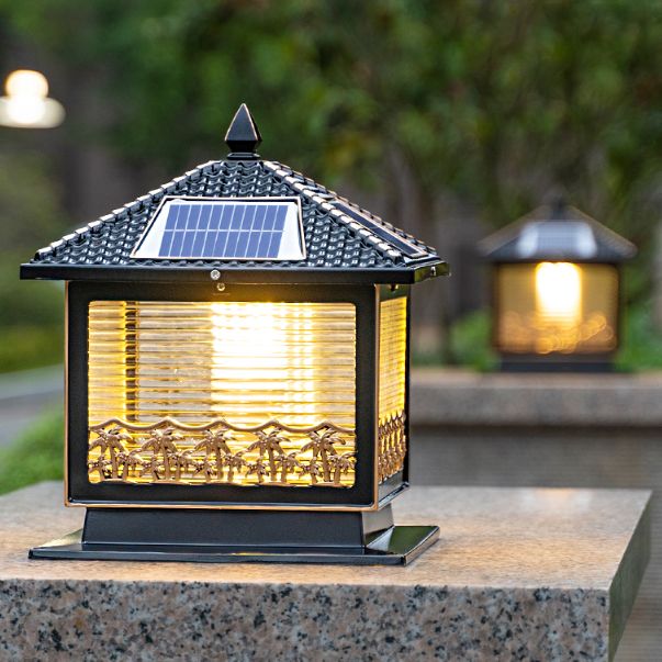 Modern Pillar Light Creative LED Solar Lighting Fixture for Garden