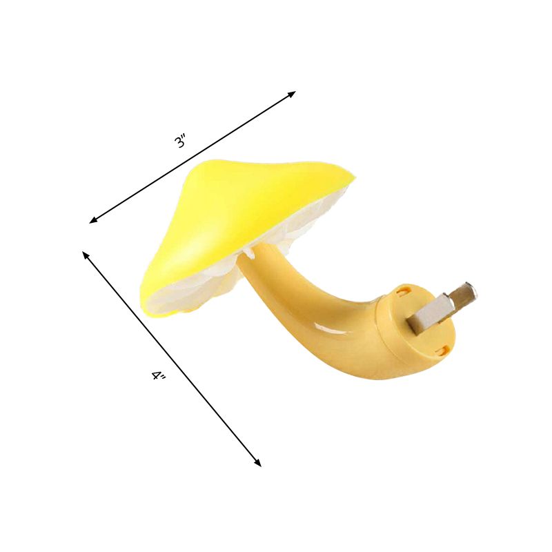 Lovely White LED Sconce Light Mushroom 1 Head Plastic Plug In Wall Lamp for Hallway