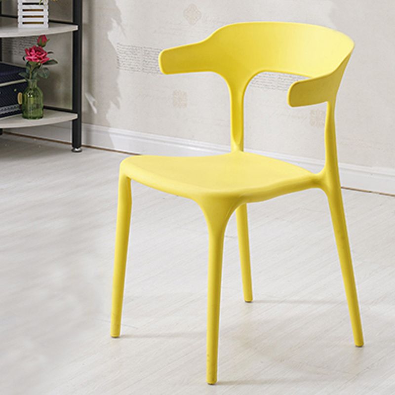 Stackable Open Back Dining Chairs Plastic Armless Dining Side Chair