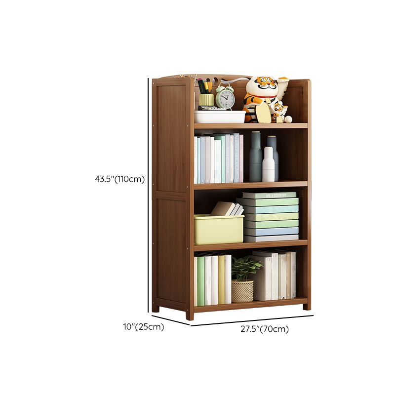 Contemporary Bamboo Bookcase Standard Closed Back Bookshelf with Shelves