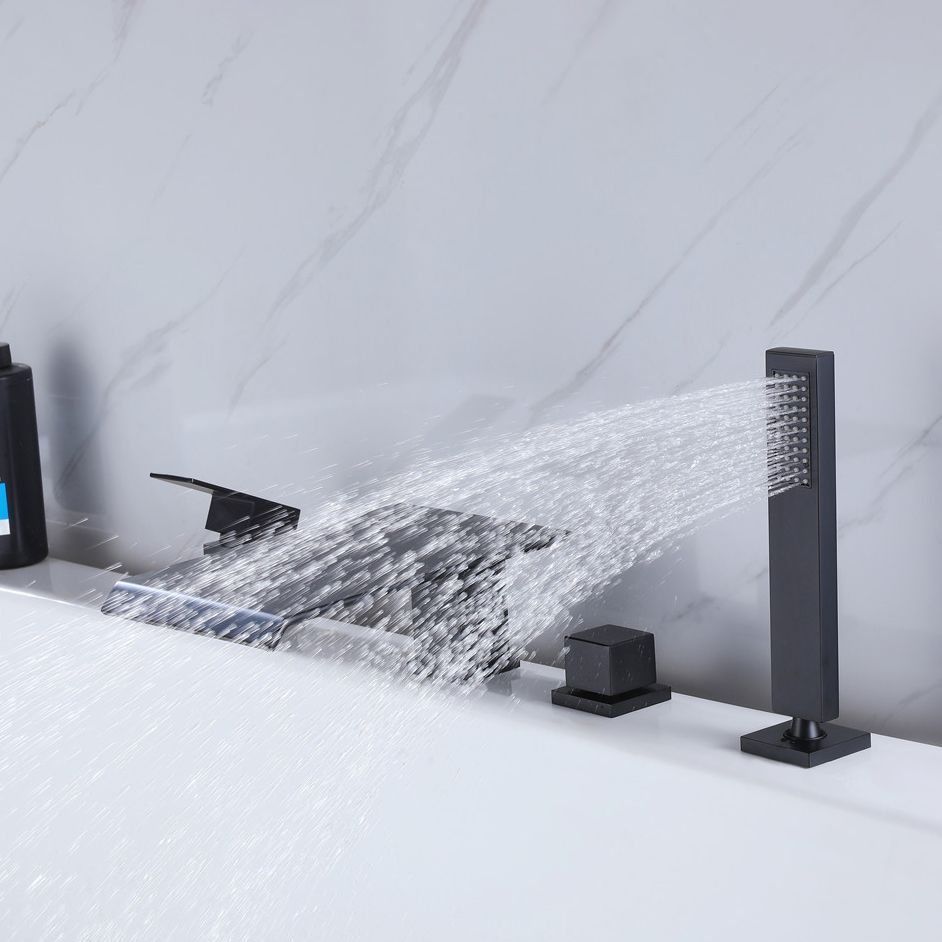 Contemporary Deck Mounted Copper Roman Tub Faucet Low Arc Roman Tub Faucet Set