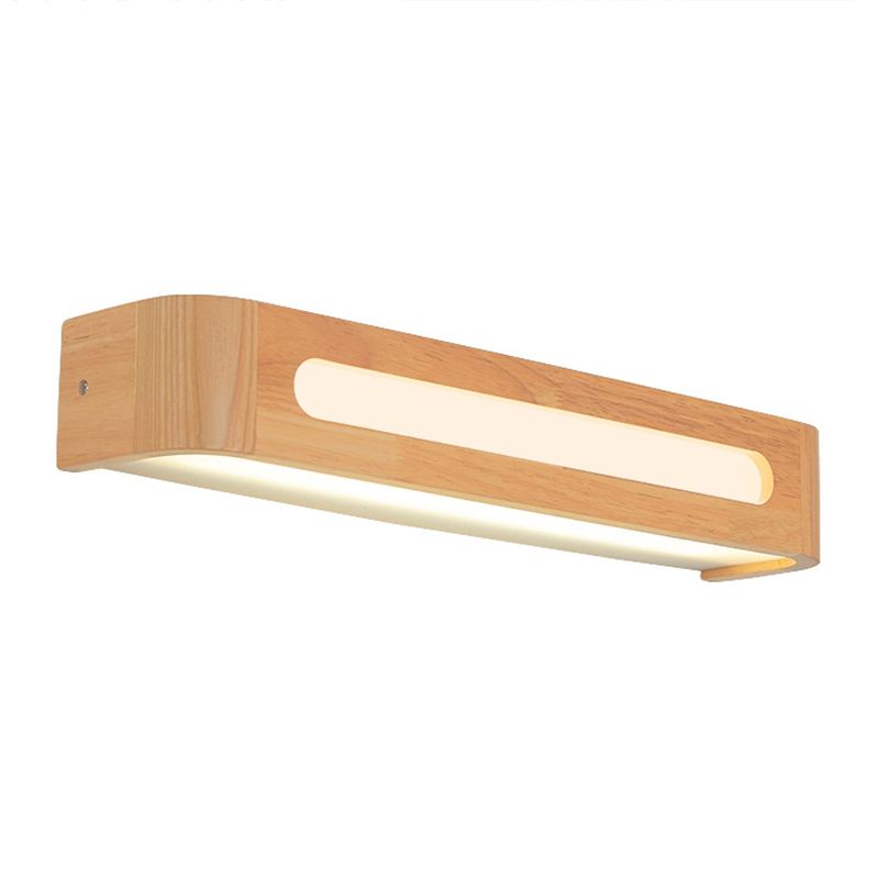 Square Shape Wood Wall Light Modern Style 1 Light Wall Mount Light in Brown