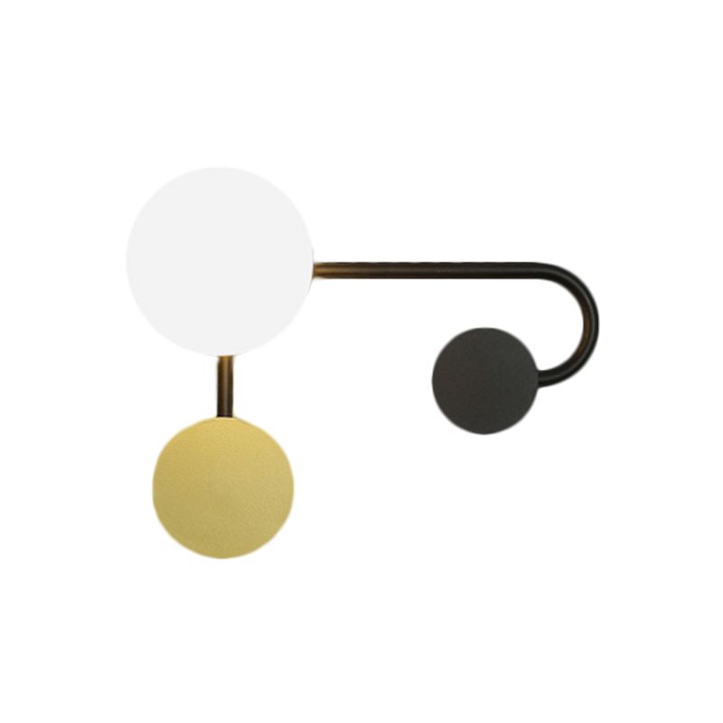 Application murale ronde Lumière Nordic PVC Bulbe simple Black and Gold Wall Murd Murd