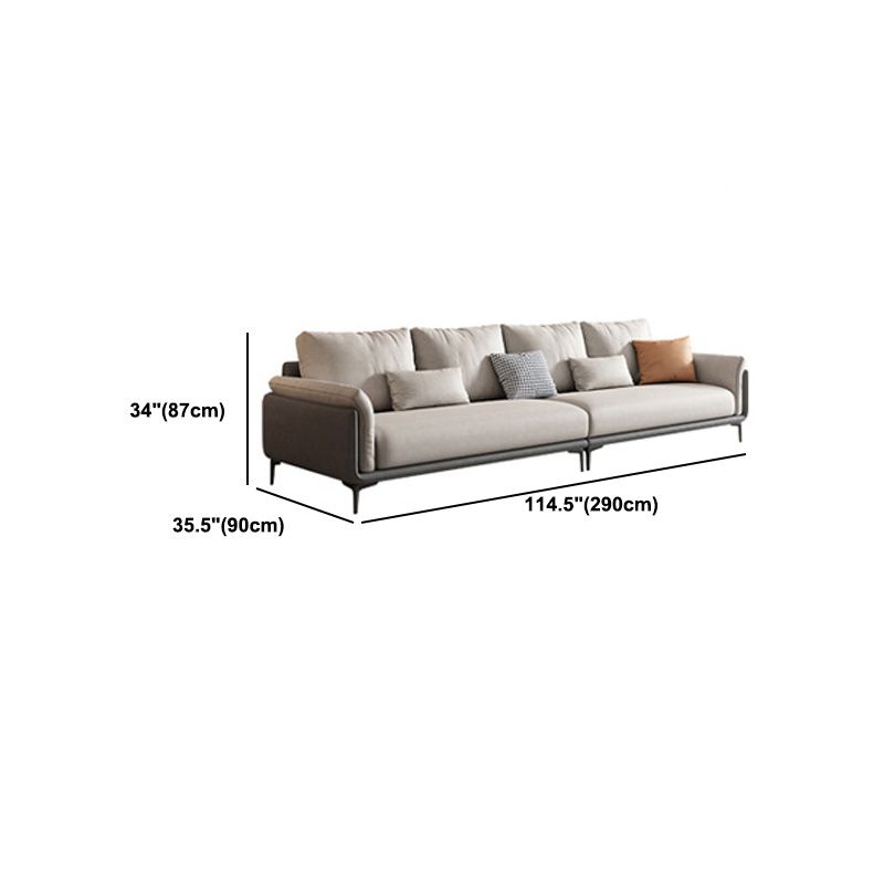 Faux Leather Stain Resistant Contemporary Sofa Couch in Beige