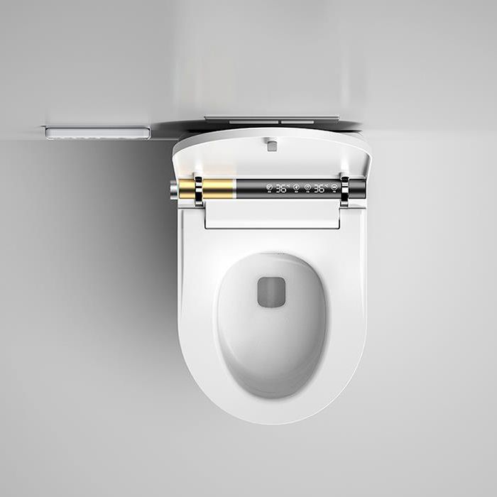 Dual Flush Wall Hung Toilet Set Elongated Deodorizing Wall Mounted Bidet