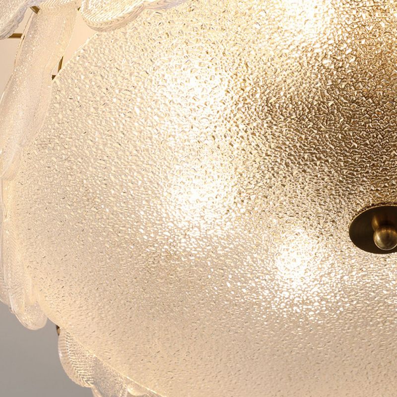 Modern Style Ceiling Mount Light Round with Glass Shade for Bedroom