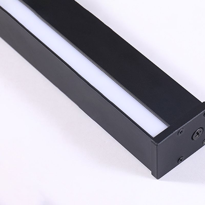 1 Light Linear Wall Mounted Lamps Modern Style Metal Wall Sconce Lights in Black