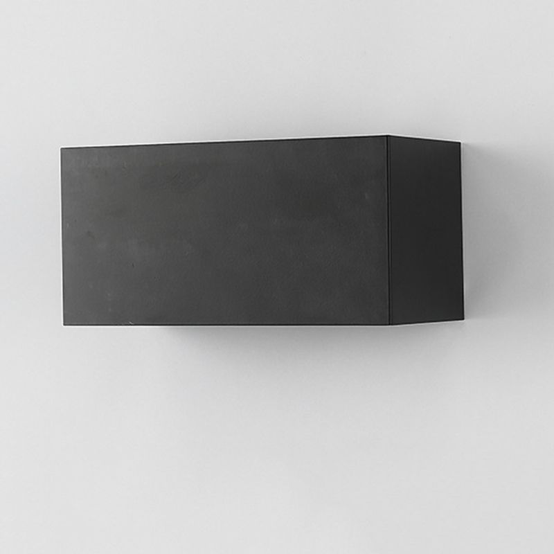 Black 4-Light LED Wall Lamp in Modern Simplicity Aluminium Rectangular Wall Light with Glass Shade