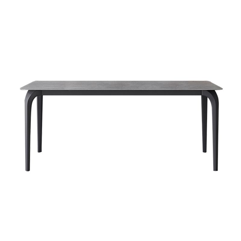 Sintered Stone Black Dining Table Industrial 4 Legs Table for Dining Room