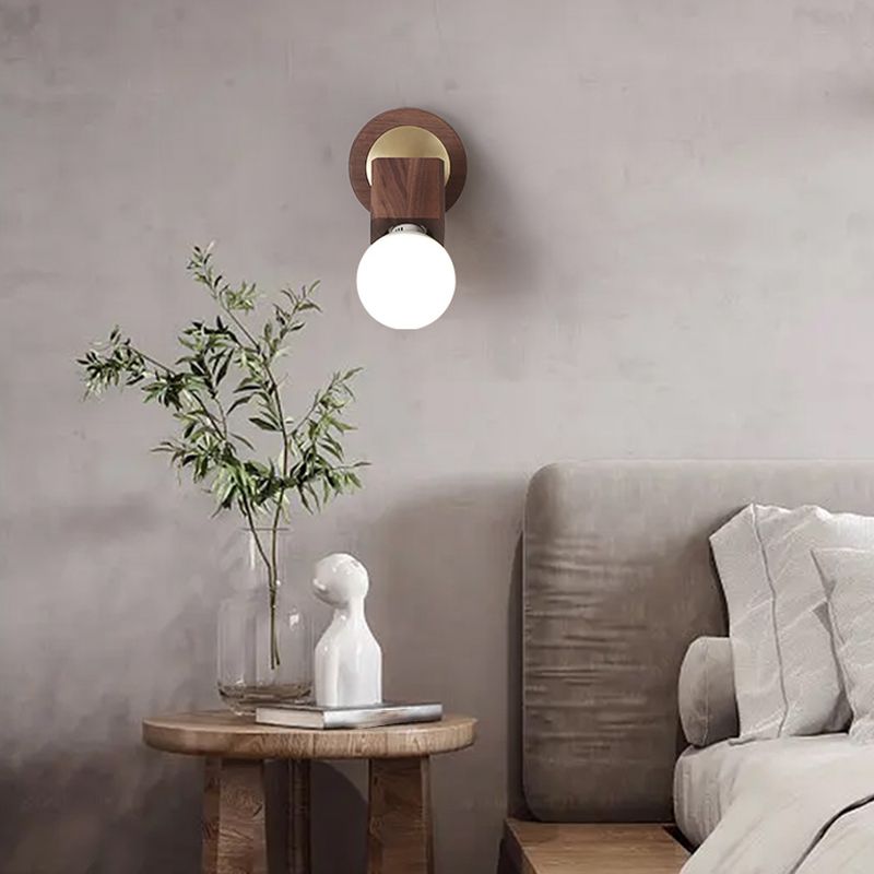 Modern Simple Wooden Wall Light Rectangle Shape Wall Lamp for Living Room