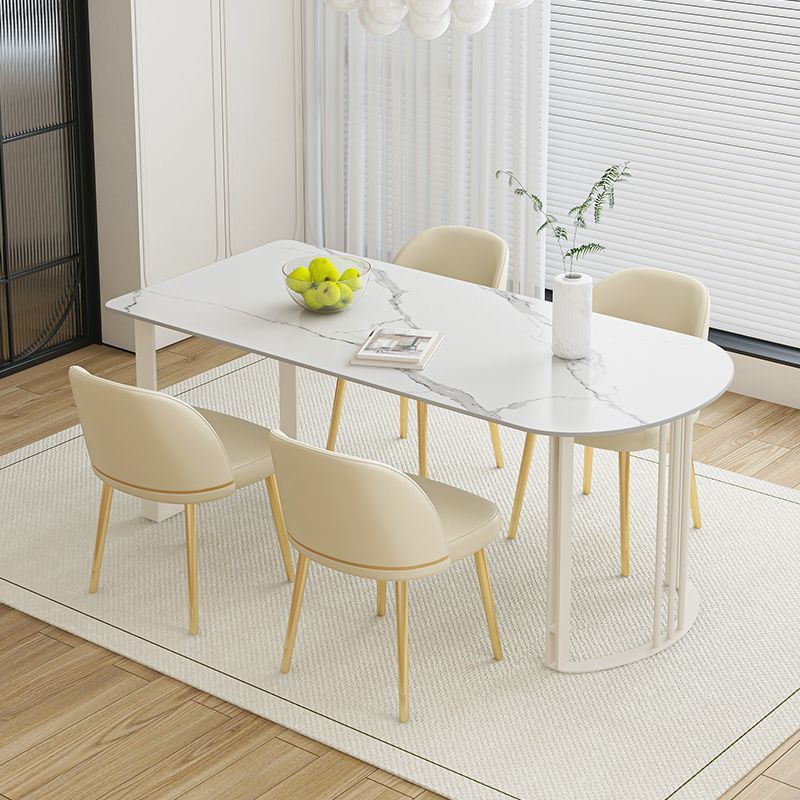 Contemporary Dining Room Dinner Table 4 Legs Stone Dining Table