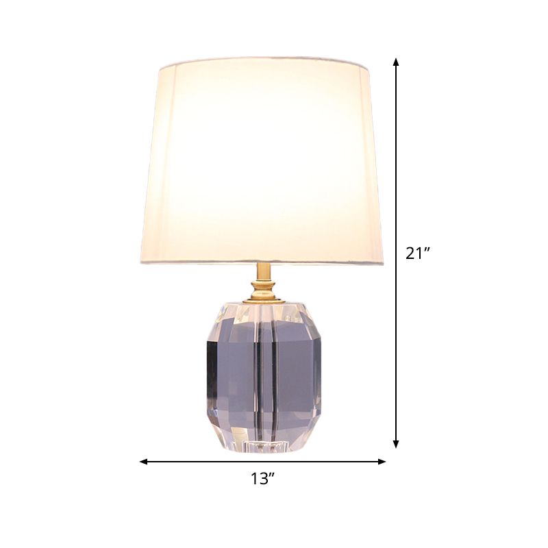 Langwerpig tafellicht modernistische afgeschuinde kristal 1 kop witte kleine bureaulamp, 11 "/13" breed