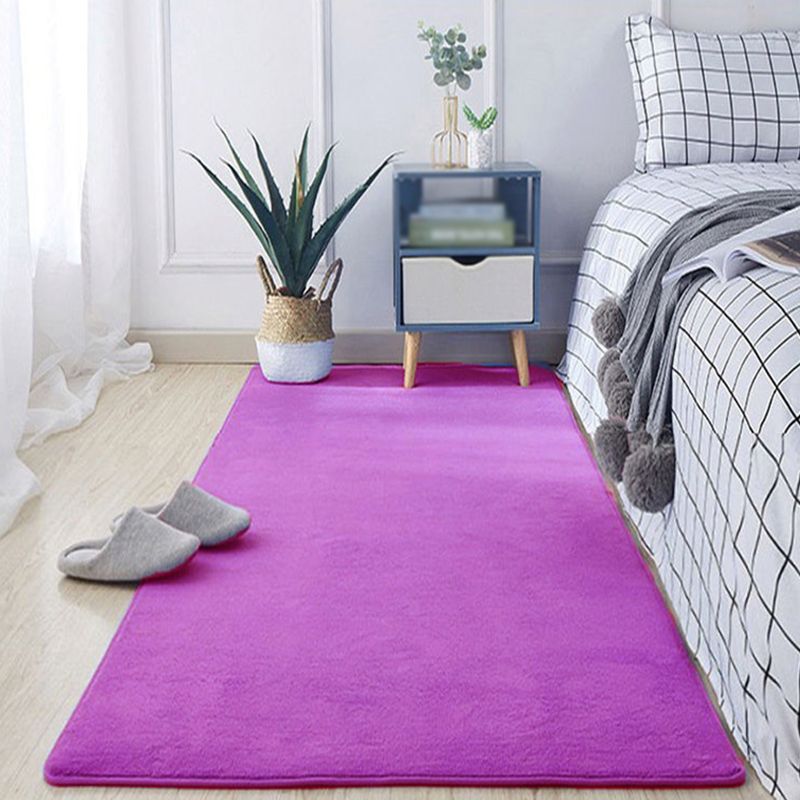 Solid Color Living Room Rug  Carpet Polyester Washable Area Rug