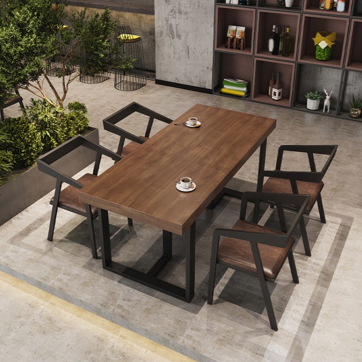 Industrial Rectangle Bar Table Set 1/5/7 Pieces Solid Wood Pub Table Set for Indoor