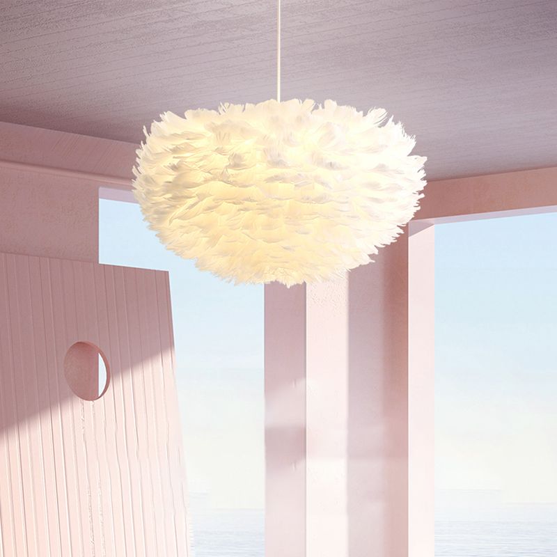 Goose Feather Pendant Light Nordic Modern Living Room Ceiling Hanging Light Fixture